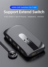 img 3 attached to Unnlink 4×1 HDMI KVM Switch: Wireless Control, 4K@30Hz, USB HDMI 1.4, 4-Port Extender for Computers, Laptop, PS4, Xbox