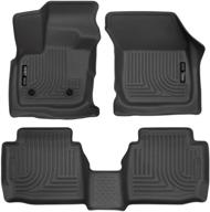 husky liners 98791 black weatherbeater front & 2nd seat floor liners - compatible with 2017-2019 ford fusion & lincoln mkz logo