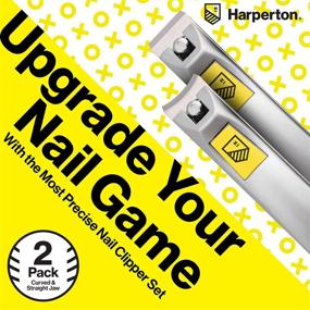 img 3 attached to 🔪 Harperton Nail Clippers Set - 2 Pack Stainless Steel, Premium Fingernail &amp; Toenail Clippers for Thick Nails