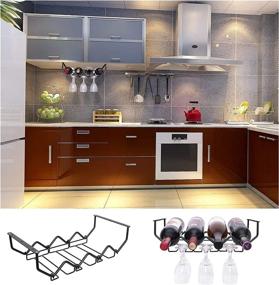 img 3 attached to 🍷 Maximize Kitchen Space with the Wine Glass Rack Under Cabinet Stemware & Bottle Holder - Matte Black