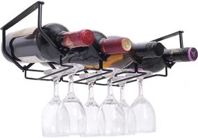 img 4 attached to 🍷 Maximize Kitchen Space with the Wine Glass Rack Under Cabinet Stemware & Bottle Holder - Matte Black