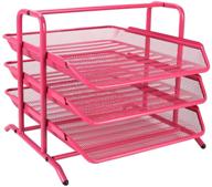 📎 easypag metal mesh 3-tier desk organizer: file holder, mail sorter in pink logo