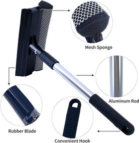 img 2 attached to 🚗 Efficient Car Windshield and Window Cleaning Tool: Polyte Window Squeegee with Extendable Aluminum Handle (14-20 in., Black)