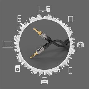 img 1 attached to 🔊 KabelDirekt 6ft Auxiliary 3.5mm Headphone Jack Cable & Aux Cord - Stereo Audio Cable with Durable Metal Casing ideal for Smartphones, Laptops, Cars, MP3 Players, and Audio Devices (Black)