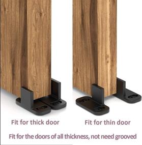 img 3 attached to 🚪 ZEKOO No Groove Adjustable Sliding Door Guide: Floor Mount, Easy Installation, Black Plastic (2sets)