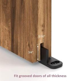 img 2 attached to 🚪 ZEKOO No Groove Adjustable Sliding Door Guide: Floor Mount, Easy Installation, Black Plastic (2sets)