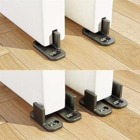 img 4 attached to 🚪 ZEKOO No Groove Adjustable Sliding Door Guide: Floor Mount, Easy Installation, Black Plastic (2sets)