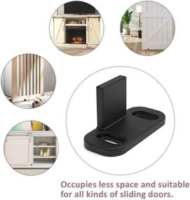 img 1 attached to 🚪 ZEKOO No Groove Adjustable Sliding Door Guide: Floor Mount, Easy Installation, Black Plastic (2sets)