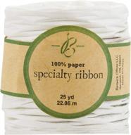 🎀 berwick offray white matte raffia ribbon, 1/4 inch wide, 20 yards - 9090901 logo