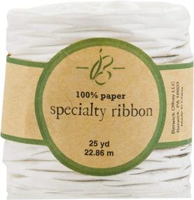 img 3 attached to 🎀 Berwick Offray White Matte Raffia Ribbon, 1/4 Inch Wide, 20 Yards - 9090901