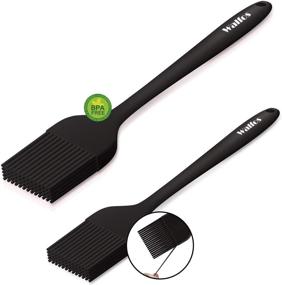 img 4 attached to 🧁 Walfos Silicone Basting Pastry Brush Set - Heat Resistant, One-Piece Design - Ideal for BBQ Grill, Baking, and Cooking - BPA Free, Dishwasher Safe (2 Pcs)