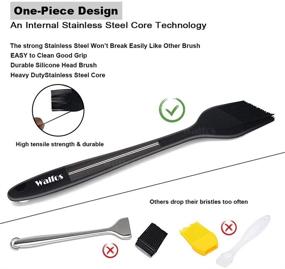 img 1 attached to 🧁 Walfos Silicone Basting Pastry Brush Set - Heat Resistant, One-Piece Design - Ideal for BBQ Grill, Baking, and Cooking - BPA Free, Dishwasher Safe (2 Pcs)