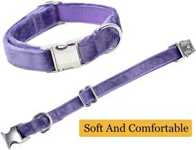 img 1 attached to 🐶 Soft Velvet Dog Collar - Bubblepup Collar, Adjustable & Comfortable for Small, Medium, and Large Dogs