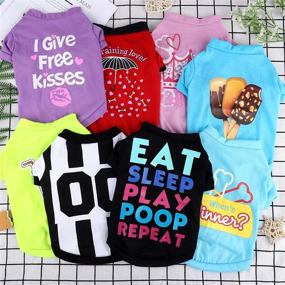 img 1 attached to RUODON 8 Pieces Pet Breathable Shirts: Stylish Printed Puppy Shirts and Sweatshirts for Adorable Pet Dogs and Cats