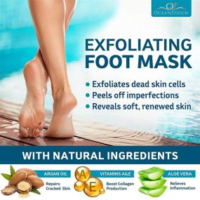 img 3 attached to 👣 Revitalize and Repair with Collagen Foot Peel Mask - Enriched with Argan Oil, Aloe Vera, Vitamin A & E - Exfoliating for Baby Soft Peeling Socks - Targets Dead Skin, Dry Feet, Cracked Heels, and Rough Calluses - Smoothen and Restore Feet