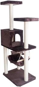 img 1 attached to 🐱 GleePet 57-Inch Cat Tree with Ramp, Coffee Brown - Model GP78570923