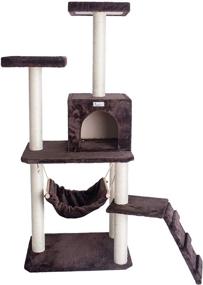 img 4 attached to 🐱 GleePet 57-Inch Cat Tree with Ramp, Coffee Brown - Model GP78570923