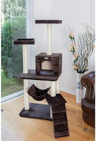 img 2 attached to 🐱 GleePet 57-Inch Cat Tree with Ramp, Coffee Brown - Model GP78570923