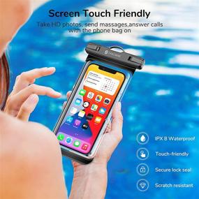 img 2 attached to [2-Pack] Waterproof Case Syncwire IPX8 Universal Waterproof Phone Pouch Dry Bag Waterproof Phone Case Compatible With 12 Pro Max 11 Pro Max XS XR 8 Galaxy Google Up To 7