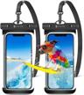 [2-pack] waterproof case syncwire ipx8 universal waterproof phone pouch dry bag waterproof phone case compatible with 12 pro max 11 pro max xs xr 8 galaxy google up to 7 logo