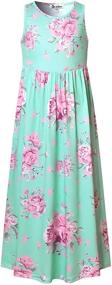 img 4 attached to 🌸 Stylish Summer Floral Dresses for Girls (8-9 Years): Height-Perfect Girls' Clothing