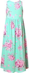 img 3 attached to 🌸 Stylish Summer Floral Dresses for Girls (8-9 Years): Height-Perfect Girls' Clothing