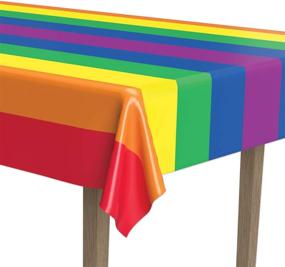 img 2 attached to 🌈 1 Count Rainbow Tablecover: Enhance Your Party Decor with this Accessory