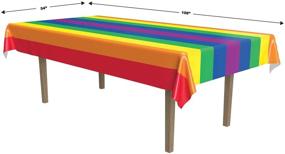 img 3 attached to 🌈 1 Count Rainbow Tablecover: Enhance Your Party Decor with this Accessory