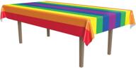 🌈 1 count rainbow tablecover: enhance your party decor with this accessory logo