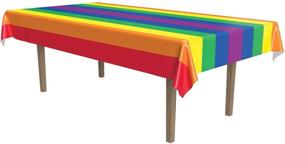 img 4 attached to 🌈 1 Count Rainbow Tablecover: Enhance Your Party Decor with this Accessory