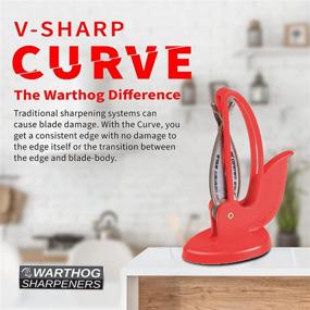 img 3 attached to 🔪 Warthog V-Sharp Curve - Кухонные инструменты, Система профессиональной заточки ножей с алмазными стержнями 325 зернистости, угол 25° - Простая в использовании, компактная и без регулировок