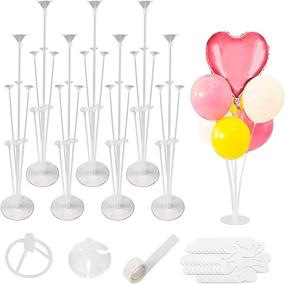 img 4 attached to 🎈 RUBFAC 7 Piece Balloon Stand Kit - Reusable Clear Balloon Stand Holder for Table with Glue, Tie Tool, Flower Clips - Perfect for Birthday, Wedding, and Party Decorations