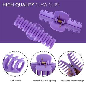 img 1 attached to 12 Pcs Large Hair Claw Clips - Non-Slip 4.3 Inch Big Hair 🎀 Clamps for Women with Perfect Jaw Grip - Ideal for Thicker and Thinner Hair Styling