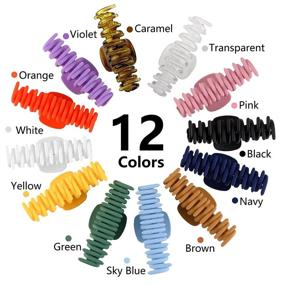 img 3 attached to 12 Pcs Large Hair Claw Clips - Non-Slip 4.3 Inch Big Hair 🎀 Clamps for Women with Perfect Jaw Grip - Ideal for Thicker and Thinner Hair Styling