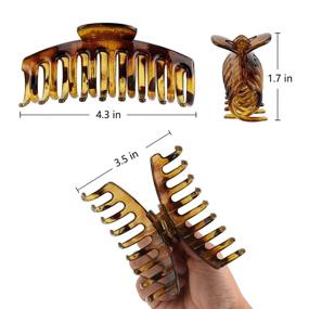 img 2 attached to 12 Pcs Large Hair Claw Clips - Non-Slip 4.3 Inch Big Hair 🎀 Clamps for Women with Perfect Jaw Grip - Ideal for Thicker and Thinner Hair Styling