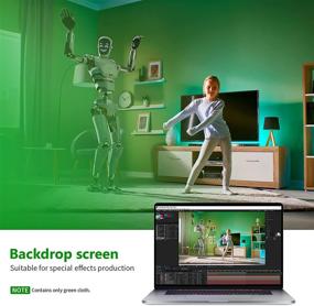 img 1 attached to 📸 Neewer 10x12ft Green Chromakey Fiber Backdrop Screen for Photo Video Studio - Includes 4 Backdrop Clamps - Ideal for Portraits, Product Shooting
