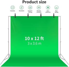 img 3 attached to 📸 Neewer 10x12ft Green Chromakey Fiber Backdrop Screen for Photo Video Studio - Includes 4 Backdrop Clamps - Ideal for Portraits, Product Shooting
