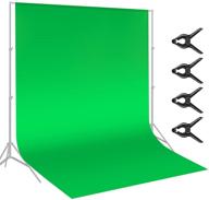 📸 neewer 10x12ft green chromakey fiber backdrop screen for photo video studio - includes 4 backdrop clamps - ideal for portraits, product shooting logo