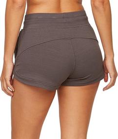img 2 attached to 🩳 Active Women's Four Way Stretch Micro French Terry Dolphin Lounge Short with Pockets - Colosseum