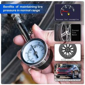 img 2 attached to 🚗 CZC AUTO Heavy Duty Tire Pressure Gauge Reader Checker 0-60PSI, Accurate Mechanical Air Gage, Single Chuck Dial Wheel Pressure Tester for Motorcycle Bike Car RV Bicycle - Chrome Plated