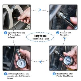 img 1 attached to 🚗 CZC AUTO Heavy Duty Tire Pressure Gauge Reader Checker 0-60PSI, Accurate Mechanical Air Gage, Single Chuck Dial Wheel Pressure Tester for Motorcycle Bike Car RV Bicycle - Chrome Plated