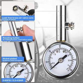 img 3 attached to 🚗 CZC AUTO Heavy Duty Tire Pressure Gauge Reader Checker 0-60PSI, Accurate Mechanical Air Gage, Single Chuck Dial Wheel Pressure Tester for Motorcycle Bike Car RV Bicycle - Chrome Plated