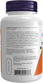 img 2 attached to NOW® Acetyl L Carnitine 500 100 Caps