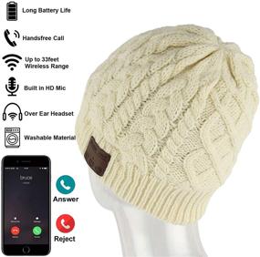 img 1 attached to 🎧 Women's Wireless Beanie Hat with Headphones V5.0 - Stereo Over Ear Winter Cap for Music, Handsfree Calls, and Outdoor Sports - Unisex Men, Women, Boys, Girls - Perfect Gift