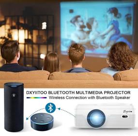img 1 attached to 📽️ High Definition Bluetooth Projector with Built-in DVD Player, 7000 Lumens, Supports 1080P, Portable Mini DVD Projector for Outdoor Movies, 250-inch Home Theater, Compatible with iOS/Android/TV Stick/PS4/HDMI/USB/TF Card