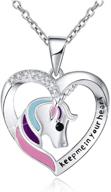 binoster unicorn necklace - heart-shaped sliver jewelry for women, teen girls & kids - keep me in your heart pendant - 40cm adjustable chain (necklace) logo