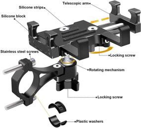 img 3 attached to 🚲 Универсальный держатель для телефона FETESNICE из алюминиевого сплава | Поворотный крепеж на 360° для iPhone Samsung | Велосипед, Мотоцикл, Скутер, Электрокар, Детская коляска | Ширина телефона 2.36-4.33