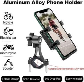 img 2 attached to 🚲 FETESNICE Aluminum Alloy Universal Bike Phone Holder | 360° Rotating Mount for iPhone Samsung | Bicycle, Motorcycle, Scooter, Electric Car, Baby Cart | Phone Width 2.36-4.33