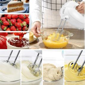 img 2 attached to Powerful 5-Speed Hand Mixer Electric with Turbo Egg Separator - Perfect for Whipping, Mixing Cookies, Brownies, and Cakes - Includes 4 Stainless Steel Accessories