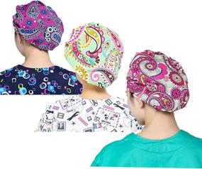 img 3 attached to 🎀 LTifree Women's Bouffant Caps Value Set - Adjustable Working Cap with Sweatband, Multi Color - Pack of 3